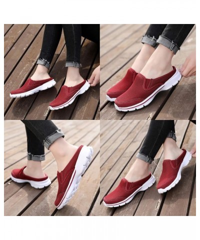 Womens Mens Slip-on Mules House Slippers Shoes Comfortable Casual Indoor Outdoor Slippers Clogs Non Slip Red $13.95 Slippers