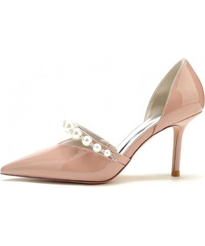 Women's Closed Toe High Heels Stiletto Pointed Toe Strappy Pearl Elegant D'Orsay Dress Wedding Party Pumps Shoes Bridal Party...