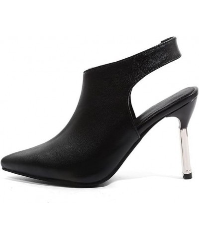 Womens LC390 Fashion Dress Business Professional Pu High Stiletto Heeled Sandals Black $19.67 Sandals