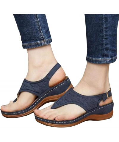 wedge slippers with arch support white platform sandals sandals for women sandals for women dressy summer Z 05-blue $12.59 At...