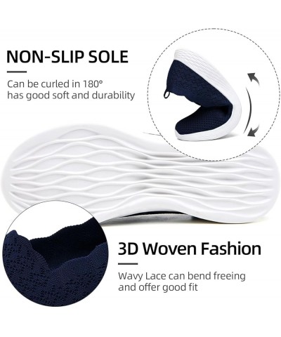 Women's Flats Casual Shoes Slip on Walking Shoes-Lightweight Low-Top Knit Loafer Sneaker A/Navy $11.60 Athletic Shoes