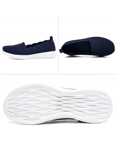 Women's Flats Casual Shoes Slip on Walking Shoes-Lightweight Low-Top Knit Loafer Sneaker A/Navy $11.60 Athletic Shoes