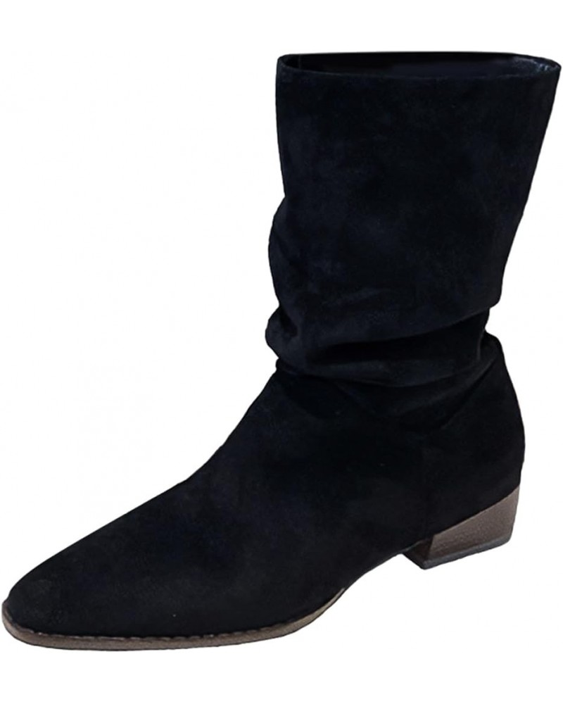 White Platform Boots Western Boots Cowgirl Boots for Girls Square Toe Cowboy Boots for Women Z 05-black $17.74 Outdoor Shoes