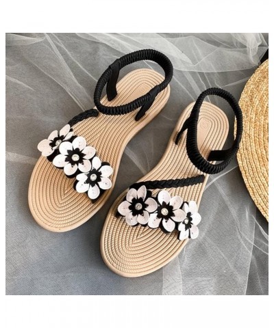 Shoes Women's Sandals Outdoor Fashion Roman Diamond Casual Breathable Leisure Women's sandals Baby Sandals for Black $14.26 S...