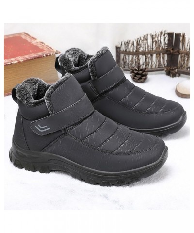 Womens Mens Snow Boots Winter Shoes Slip On Ankle Booties Anti-Slip Water Resistant Fully Fur Lined Outdoor Sneakers Fe3-grey...