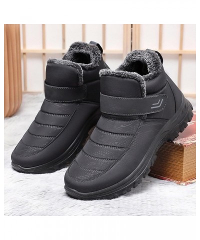 Womens Mens Snow Boots Winter Shoes Slip On Ankle Booties Anti-Slip Water Resistant Fully Fur Lined Outdoor Sneakers Fe3-grey...