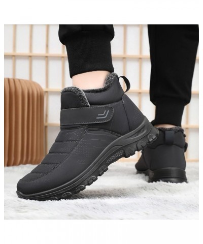 Womens Mens Snow Boots Winter Shoes Slip On Ankle Booties Anti-Slip Water Resistant Fully Fur Lined Outdoor Sneakers Fe3-grey...