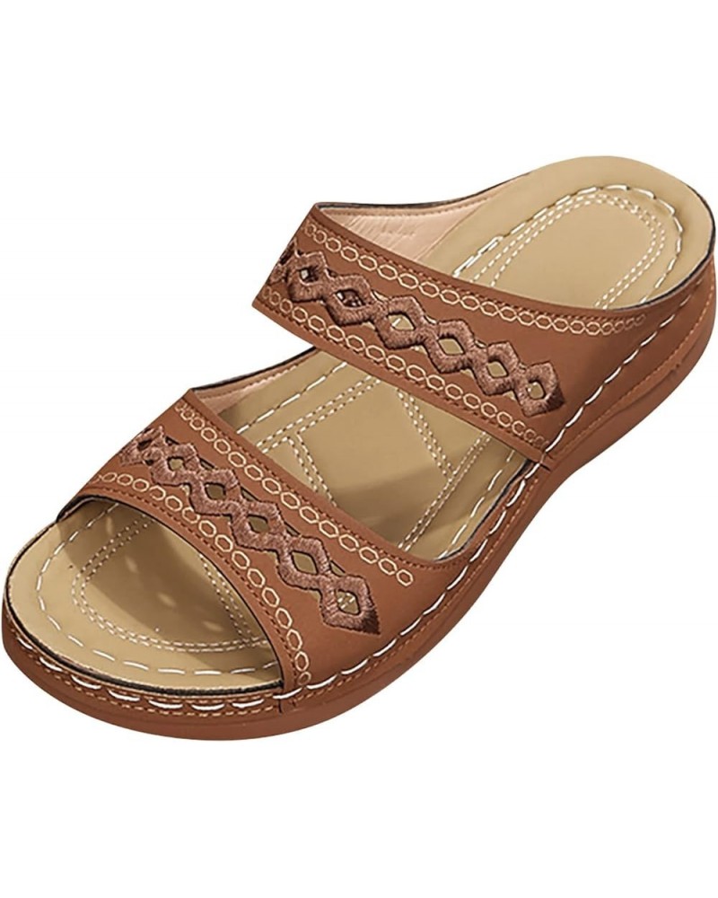 Orthopedic Sandals For Women 2023,Anti-Slip Breathable Sandal Boho Flip Flop,Comfortable Clip Toe Beach Walking Sandals 10-br...