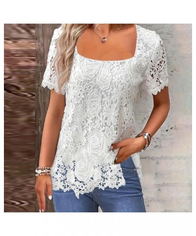 Summer Vest Loose Pleated Square Neck Short Sleeve Top Curved Hem Loose Large Size Women Turtle Neck Long Sleeve White $10.95...