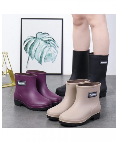 Rain Boots for Women Wide Calf, Women's Waterproof Rain and Garden Boot with Comfort Insole Cute Booties Brown $20.37 Outdoor...