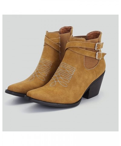 Fashion Western Boots for Women 71 Yellow $26.99 Boots