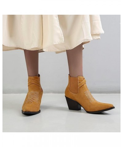 Fashion Western Boots for Women 71 Yellow $26.99 Boots