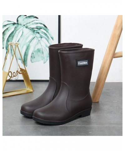 Rain Boots for Women Wide Calf, Women's Waterproof Rain and Garden Boot with Comfort Insole Cute Booties Brown $20.37 Outdoor...