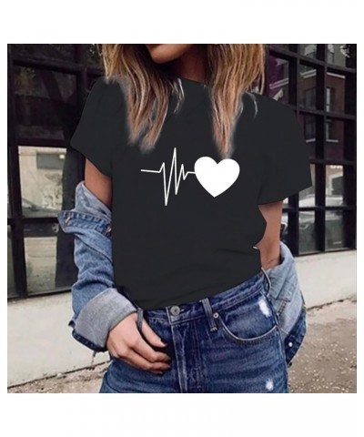 Spring Fashion Women's Casual Floral Print Short Sleeve T Shirt Blouse Top Space Shirt Black $10.32 Fashion Sneakers