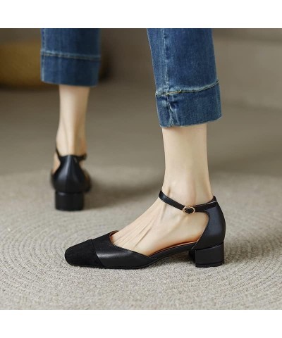 Womens LC878 Assorted Color Slip Resistant Clasp Pu Low Block Sandals Black $32.74 Sandals