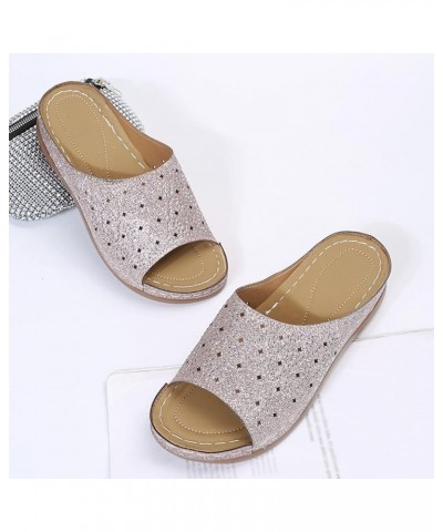 Women Platform Sandals Fashion Shoes Flops Shoes for Women Flip Strap Summer Buckle Sandals Women's Wedges 8 Pink $14.11 Sandals