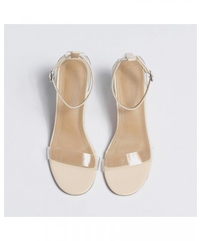 Womens Casual Strappy Sandal Fashion Sexy Slippers Flip Flops Two Strap High Heeled Sandal Seaside Sandals Shoes Beige $15.59...