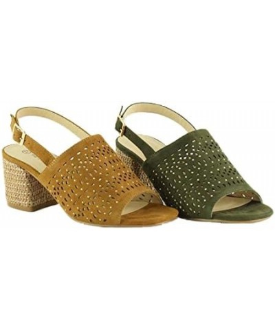 Women's Slingback Sling Back Sandals Green Khaki 017 $33.79 Sandals