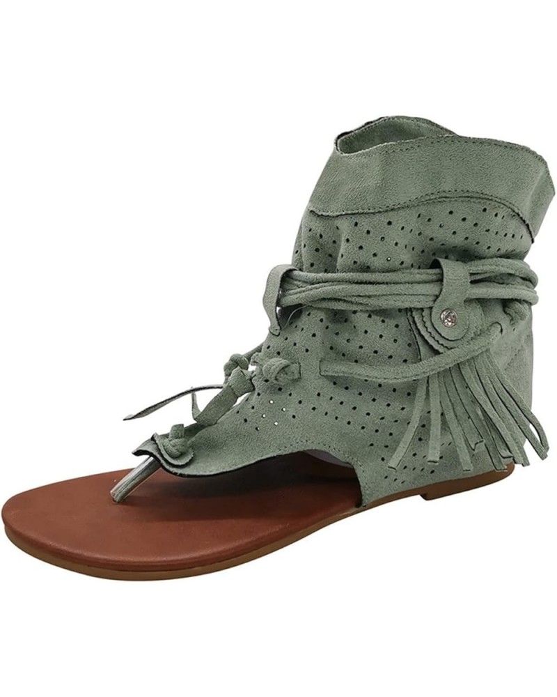 Shoes Tassel Beach Women Roman Girls Bohemian Retro Boots Sandals Women's sandals Womens Wedges Sandals Tan Green $12.26 Sandals