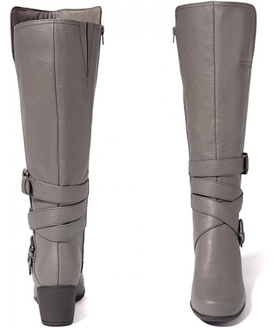 Women's Knee High Boots with Chunky Heel, Pointed Toe, Comfortable and Fashionable for Fall and Winter Wear For Women. Taupe ...