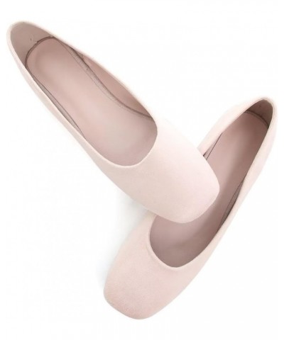 Ballets Flats for Women Square Toe Slip on Comfortable Flat Shoes Walking Dress Flats Loafers A Apricot $17.70 Flats