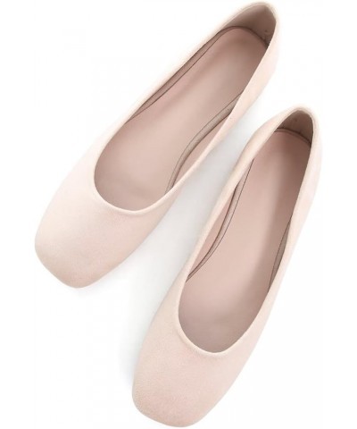 Ballets Flats for Women Square Toe Slip on Comfortable Flat Shoes Walking Dress Flats Loafers A Apricot $17.70 Flats