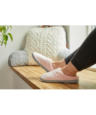 womens Indoor/Outdoor Memory Foam Darcy Microfiber Velour Clog, Wide Widths Dusty Pink $13.74 Slippers