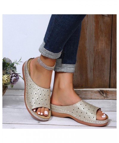 Women's Platform Slippers for Indoor and Outdoor Casual, ummer Comfortable Peep Toe Slippers Trendy Breathable Strappy Wedge ...