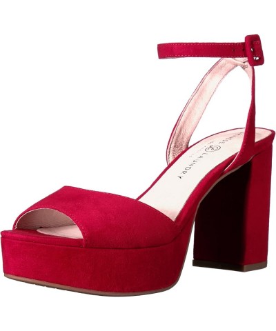 Women's Theresa Patent Heeled Sandal Lollipop Red Suede $25.99 Sandals