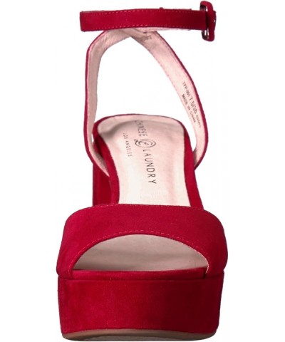 Women's Theresa Patent Heeled Sandal Lollipop Red Suede $25.99 Sandals