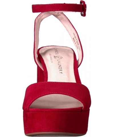 Women's Theresa Patent Heeled Sandal Lollipop Red Suede $25.99 Sandals