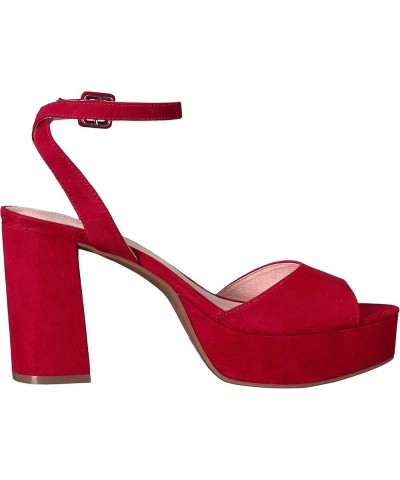 Women's Theresa Patent Heeled Sandal Lollipop Red Suede $25.99 Sandals