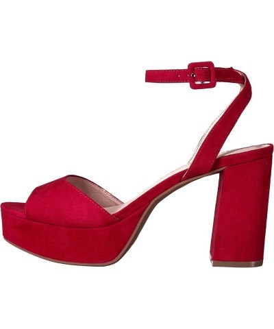 Women's Theresa Patent Heeled Sandal Lollipop Red Suede $25.99 Sandals