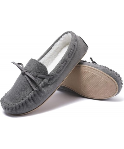 Women's House Slippers - Moccasins Slip On Soft Cozy Winter Indoor Outdoor Anti-Skid Sole Shoes. Grey 1904022-2 $12.87 Slippers