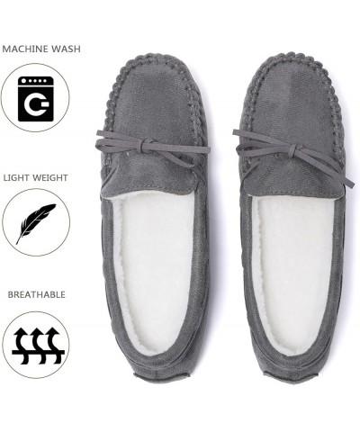 Women's House Slippers - Moccasins Slip On Soft Cozy Winter Indoor Outdoor Anti-Skid Sole Shoes. Grey 1904022-2 $12.87 Slippers