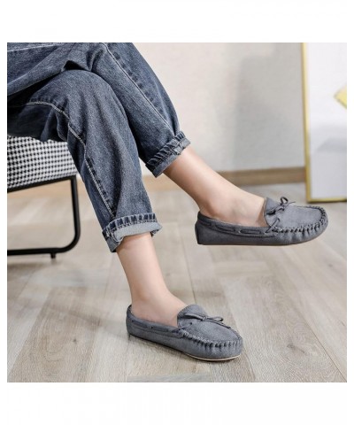 Women's House Slippers - Moccasins Slip On Soft Cozy Winter Indoor Outdoor Anti-Skid Sole Shoes. Grey 1904022-2 $12.87 Slippers