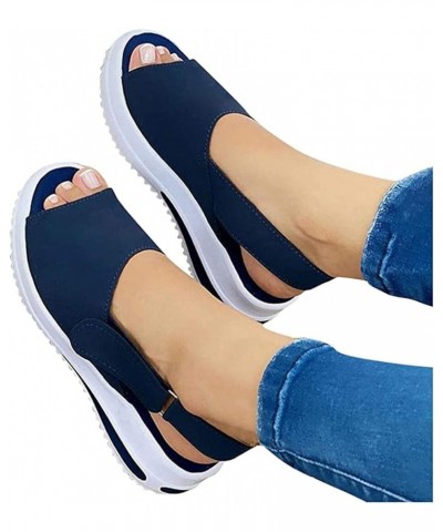 Orthopedic Sandals For Women Dressy Platform Wedges Sandals Ankle Strap Summer Dress Shoes Casual Beach Walking Shoe Blue $12...