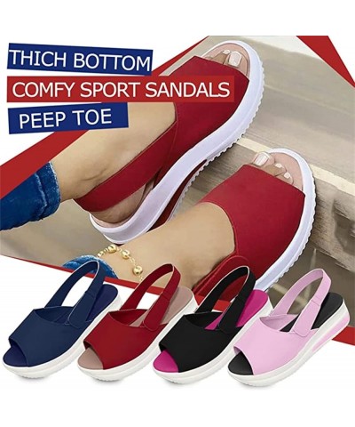 Orthopedic Sandals For Women Dressy Platform Wedges Sandals Ankle Strap Summer Dress Shoes Casual Beach Walking Shoe Blue $12...