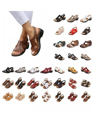 Orthotic Sandals for Women Summer Arch Support Sandals Slingback Open Toe Sandals Adjustable Walking Sandals 08-white $10.11 ...