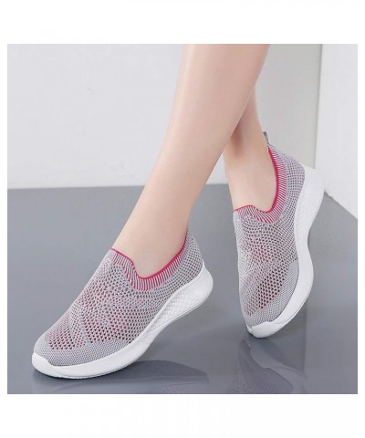 Walking Sneakers for Women Sport Women Fashion Slip-On Breathable Shoes Casual Runing Mesh Shoes Women's (Hot Pink, 6.5-7) 6 ...