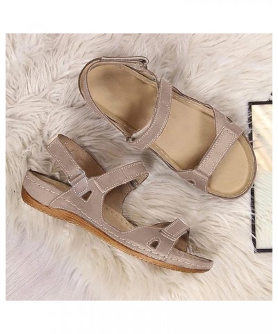 Trendy Platform Sandals For Women 2024 Orthopedic Wedge Open Toe Slip On Slingback Comfort Casual Walking Slippers Grey $10.3...