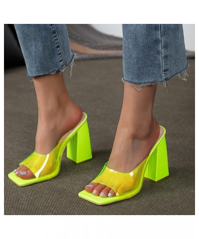 Women's Arch Support Slide Sandals Fashion Women's Color Slippers Thick High Solid Transparent Toe Heel Women's Slipper (Hot ...