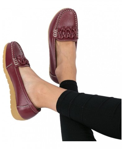 Flats Shoes, Slip On Women Comfort Walking Flat Loafers Casual Shoes Driving Loafers Walking Shoes for Women Wine $13.41 Fash...