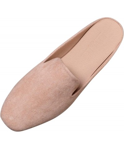 Women's Spring and Autumn New Casual Comfortable Solid Color Flat Half Slippers Casual Shoes Women Size 8 Pink $15.88 Boots