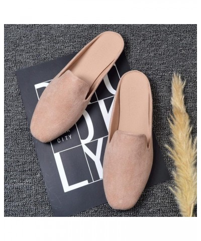 Women's Spring and Autumn New Casual Comfortable Solid Color Flat Half Slippers Casual Shoes Women Size 8 Pink $15.88 Boots