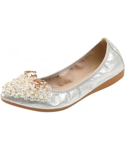 Woman Plus Size Crystal Flat Shoes Comfortable Rhinestone Flower Shoes Womens Casual Slip on Shoes to Wear with Casual Dresse...