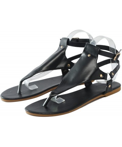 Black Sandals for Women Dressy, Summer Sandals for Women Casual Summer Open Toe Flat Sandals with Buckle Strap Black $9.38 Ou...