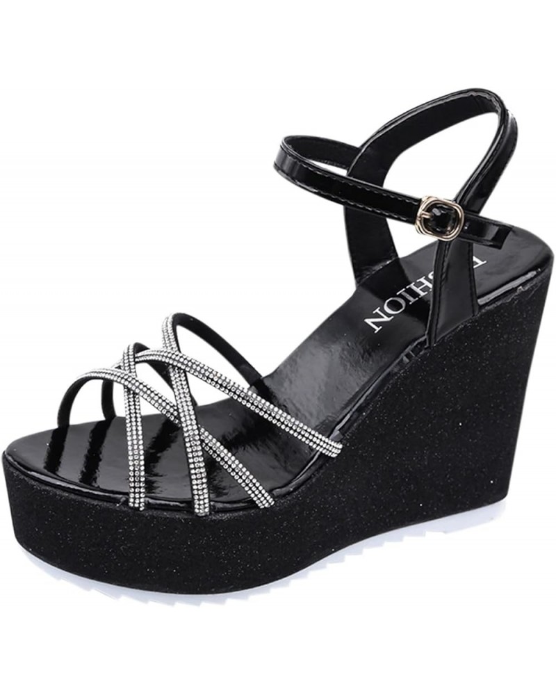 espadrille wedge sandals for women, Women's Platform Wedges Heel Sandals Floral Flower Lace-up Shoes Footwear Z 05-black $11....