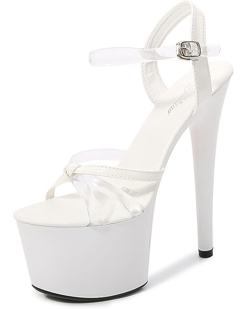 Women's Ankle Strap Strappy Platform Heeled Sandal, Open Toe High Heels for Office, Party, Date, Prom, Nightclub White $29.90...