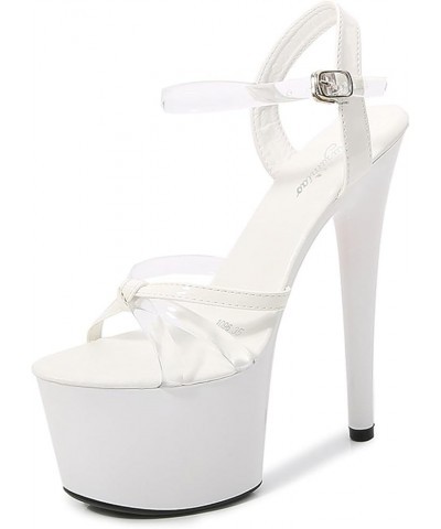 Women's Ankle Strap Strappy Platform Heeled Sandal, Open Toe High Heels for Office, Party, Date, Prom, Nightclub White $29.90...